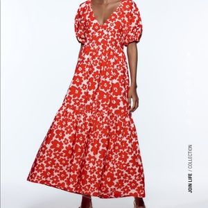 NWT Zara printed poplin dress